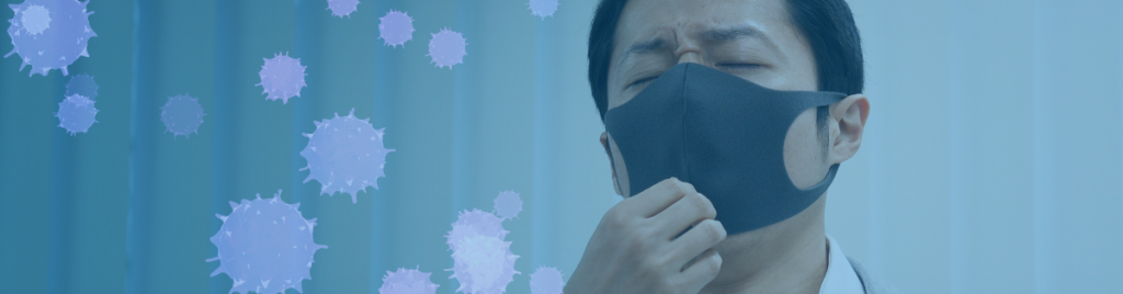 Image showing man wearing mask to prevent spread of bacteria