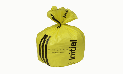 Initial medical - yellow-and-black striped (tiger stripe) bag