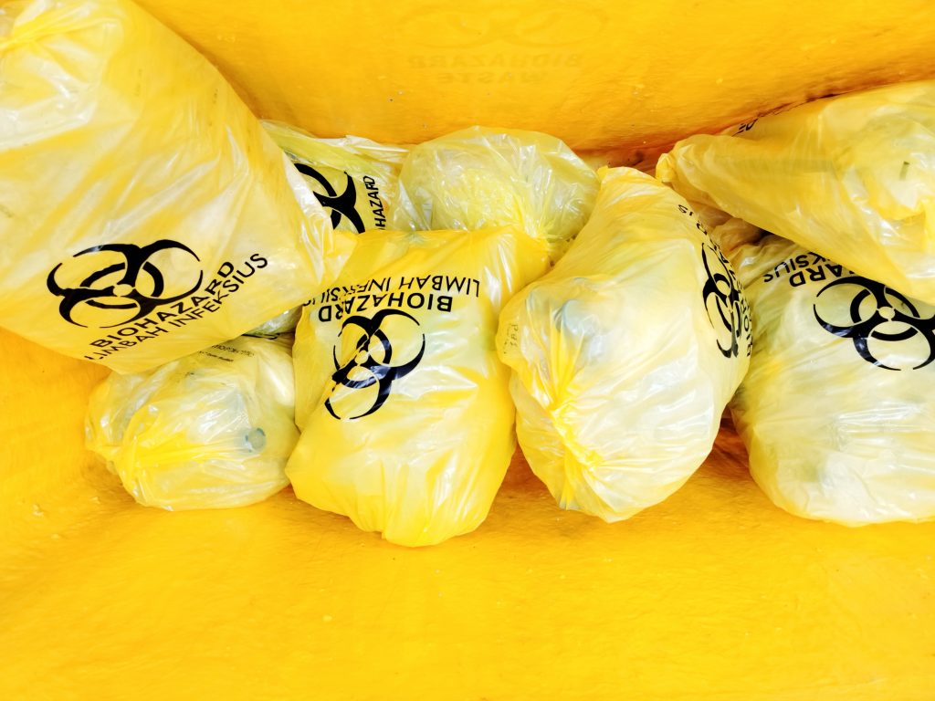 infectious waste ready to be burned in the incinerator