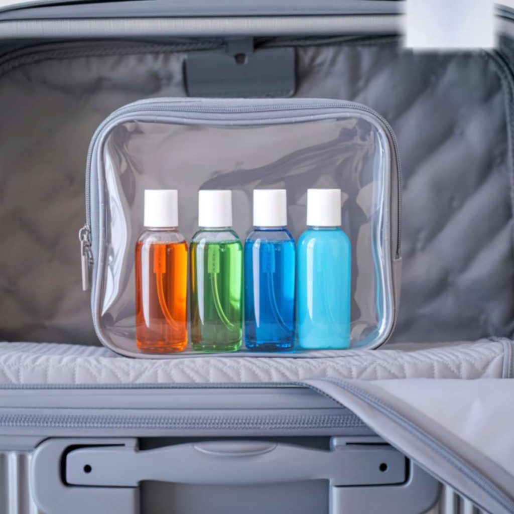 Image showing generic travel-sized toiletries in bag